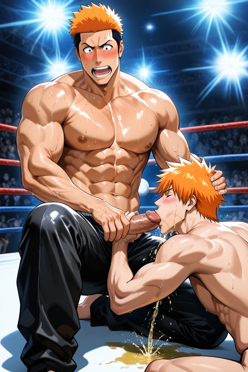 Fit, Fully Naked Body, Ichigo Is Hidden Infatuation To Isshin And Blushing AI Gay Porn