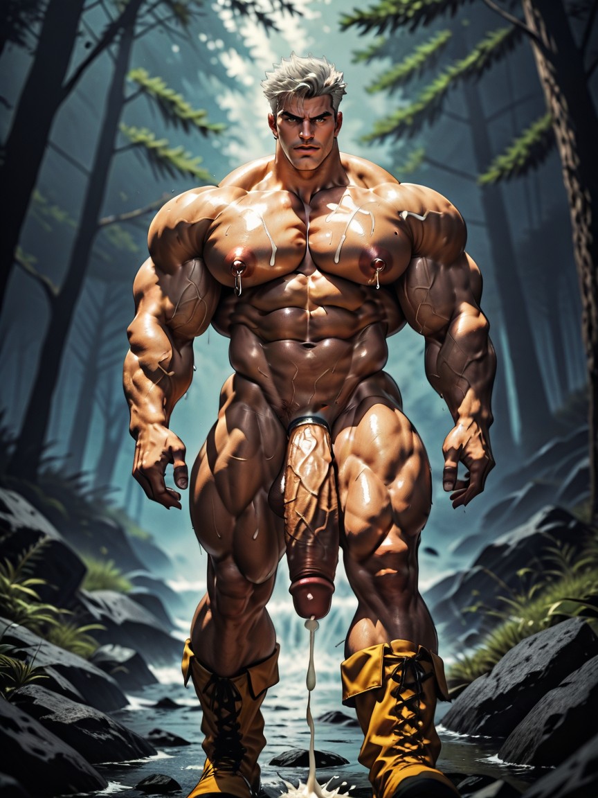 No Body Hair, Luz Especular, Muy Corto Porno gay IA