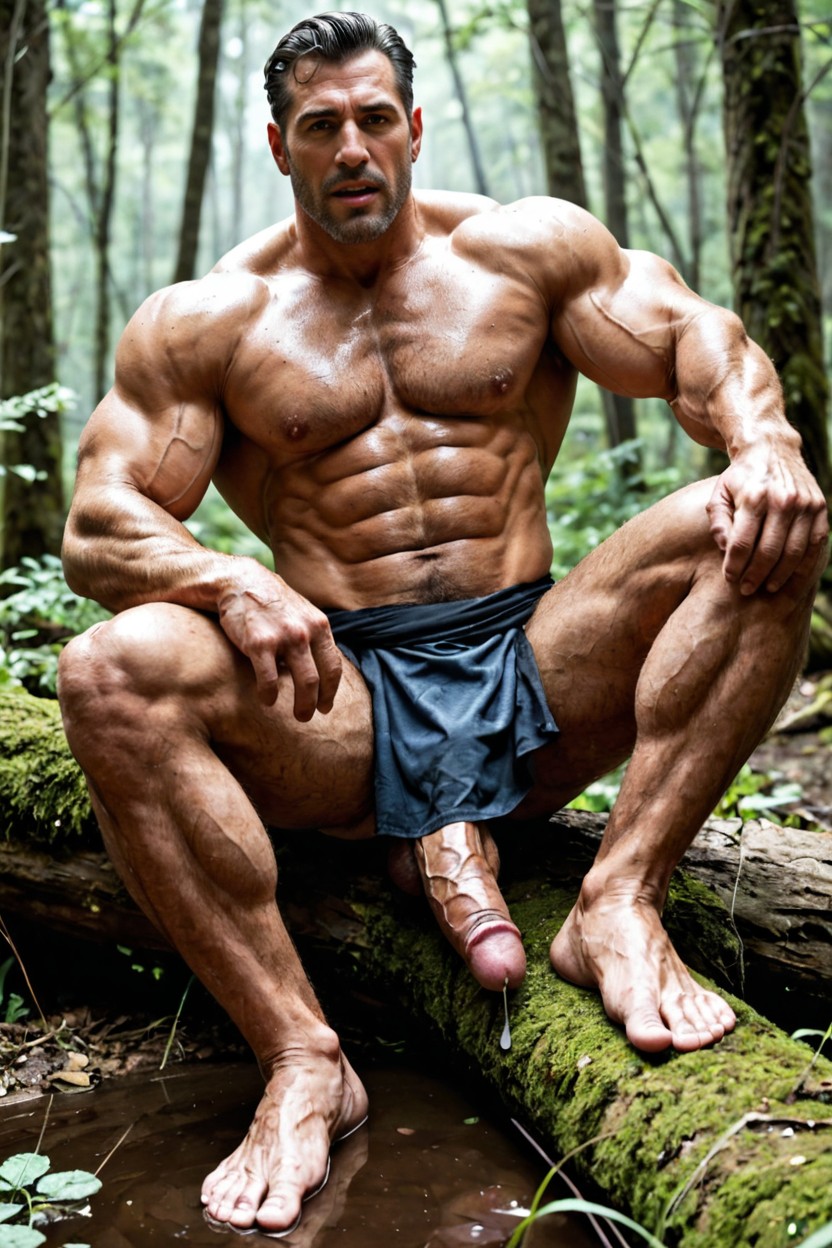 Oversized Thick Muscles, Oversized Muscles, Blue Hour AI Gay Porn
