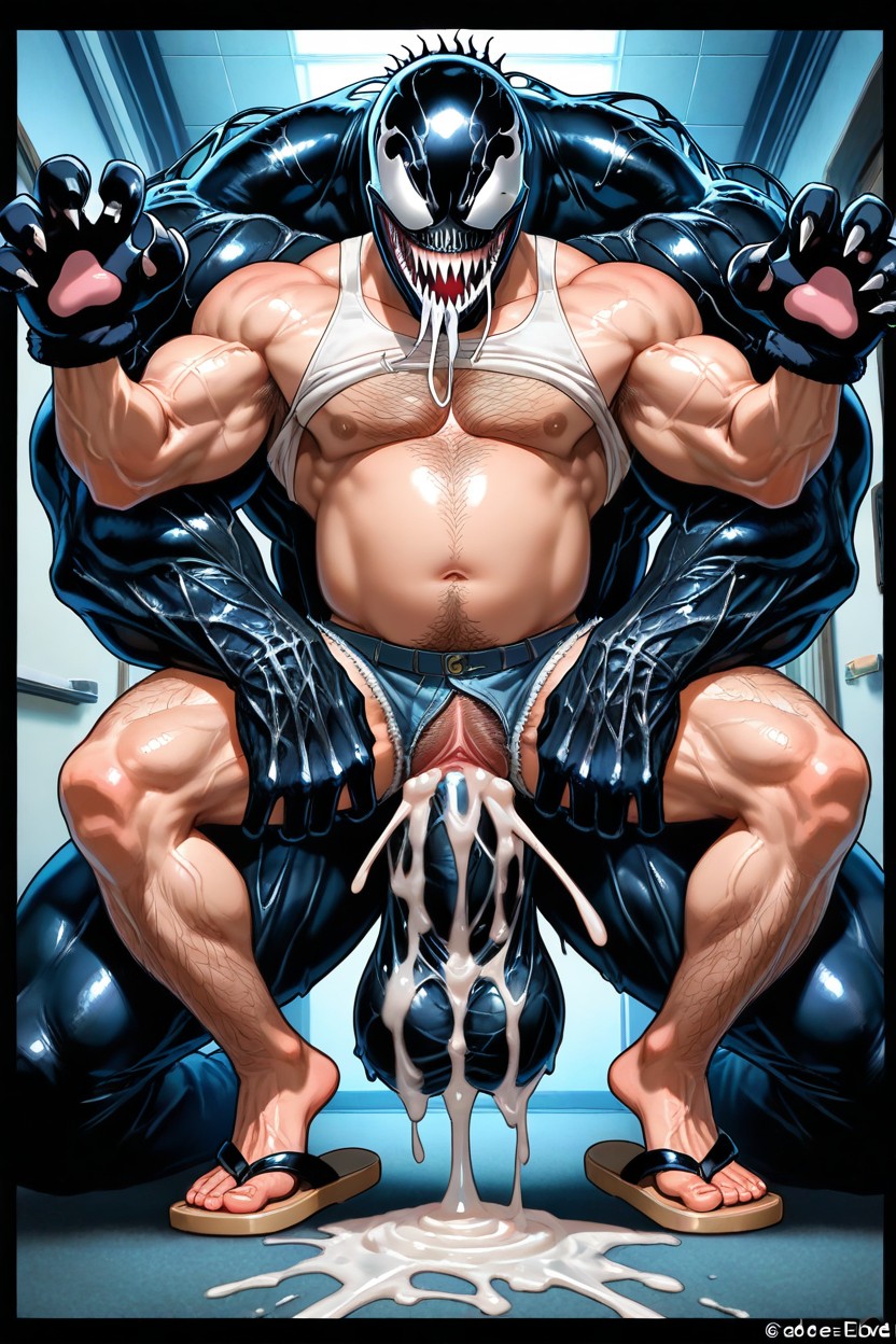 Vaginal Sex, Penetrates Bearded Eddie Brock Vagina, Bearded Eddie Brock From Venom AI Gay Porn