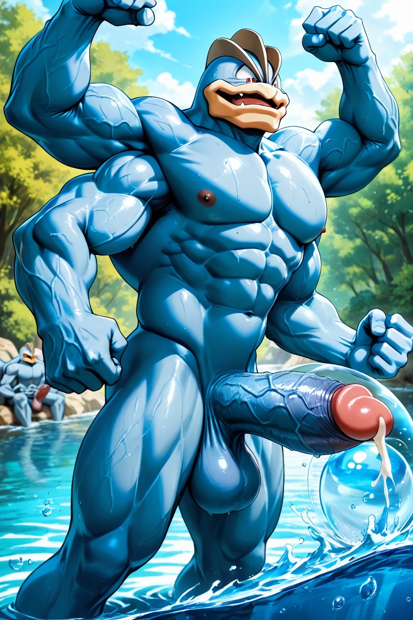 Spheric Blue Transparent Waterball, Machamp, Fit AI Gay Porn