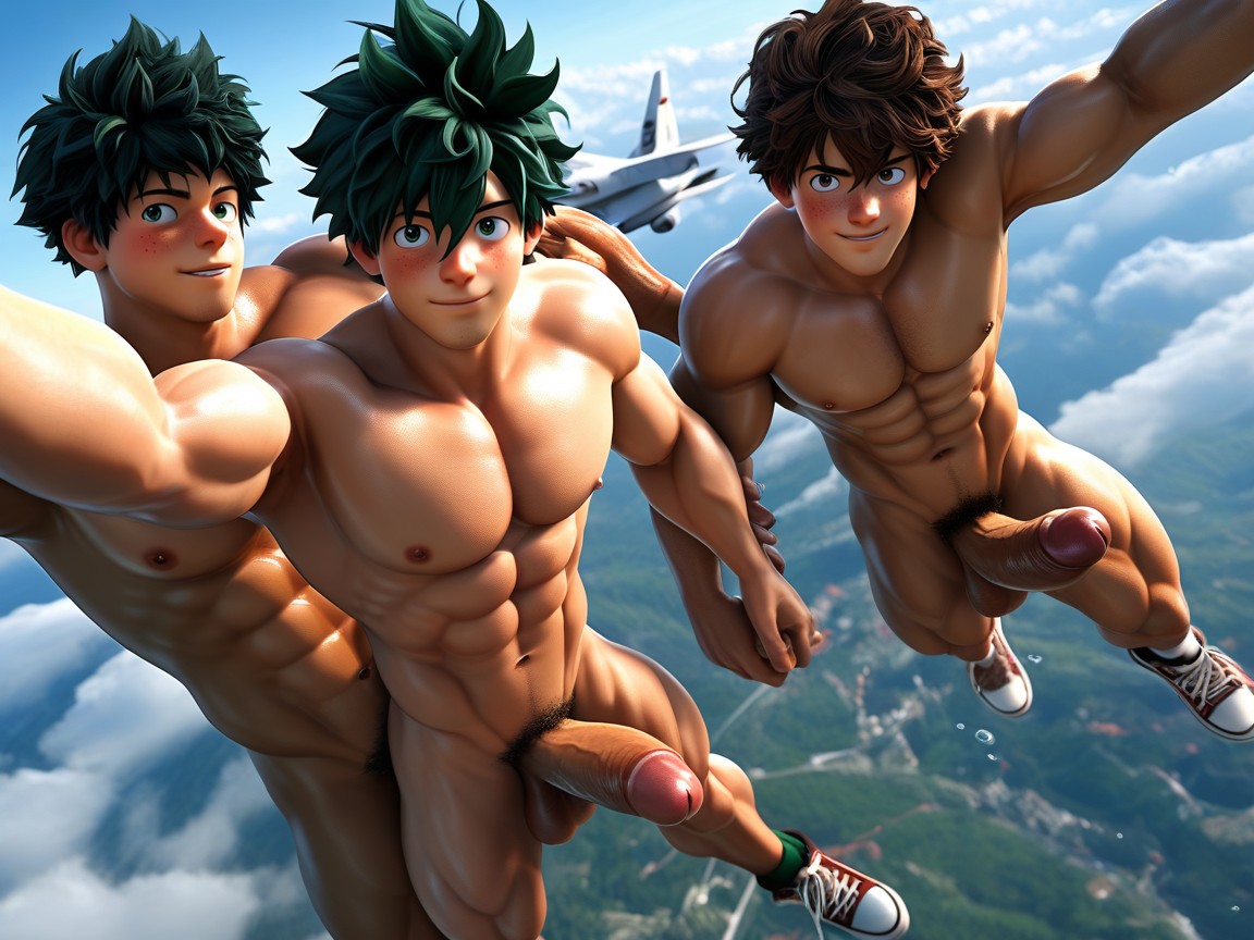 25+, Abs, Identical Triplets AI Gay Porn