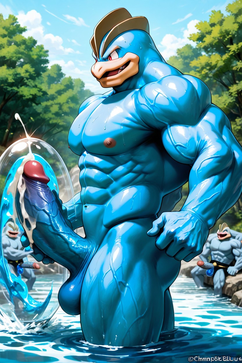 Naked, River, Hyper Gigantic Cock AI Gay Porn