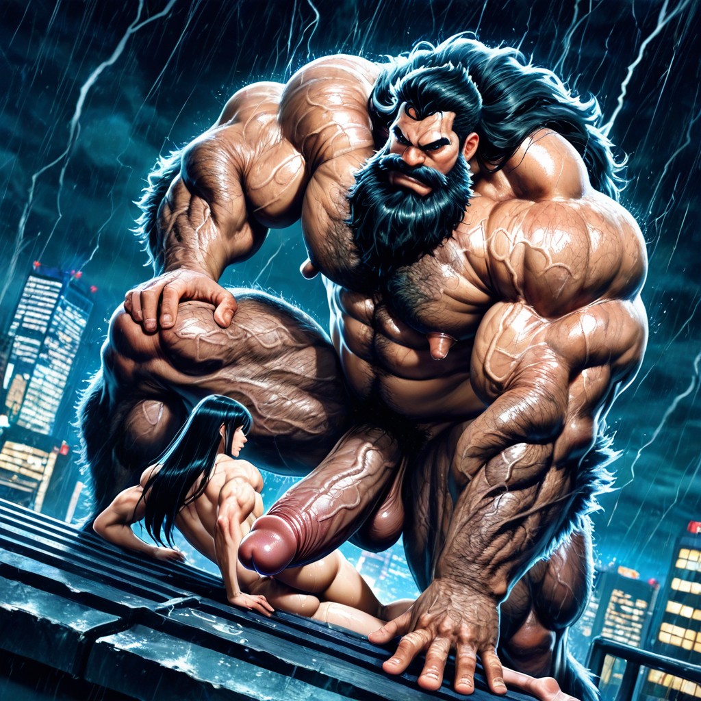 Side View, Detailed Image, Hyper Muscles AI Gay Porn