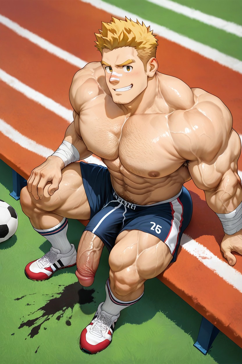 Happy, Powerful Thick Thighs, Showing Cock AI Gay Porn