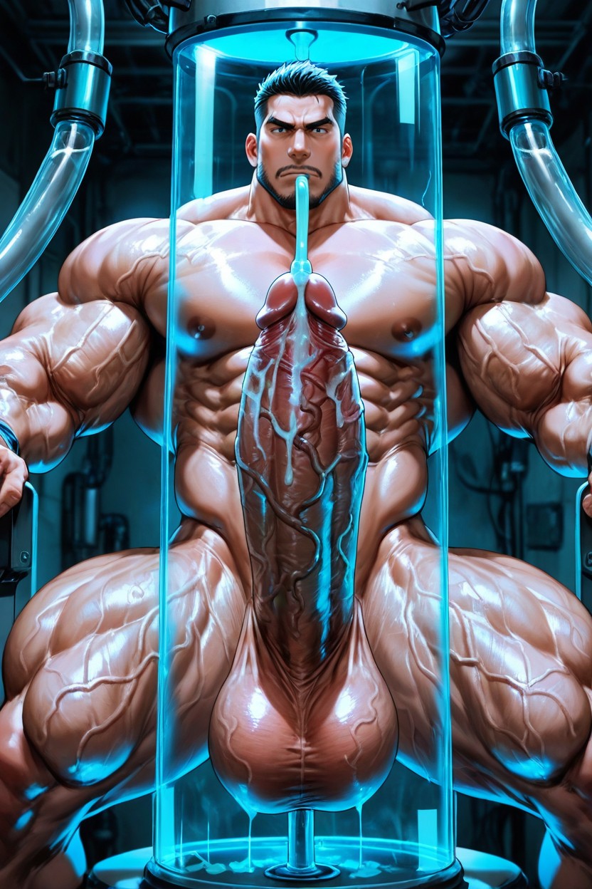 Extreme Close Up Of Penis, 18+, Neon Lab Porno gay IA
