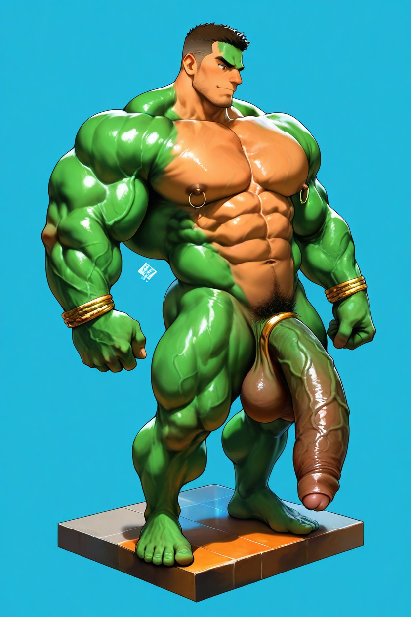 Profile, Perspective, Showing Chest AI Gay Porn