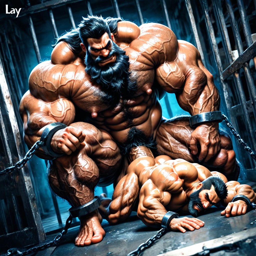 Detailed Muscles, Huge Beard, Detailed Image AI Gay Porn