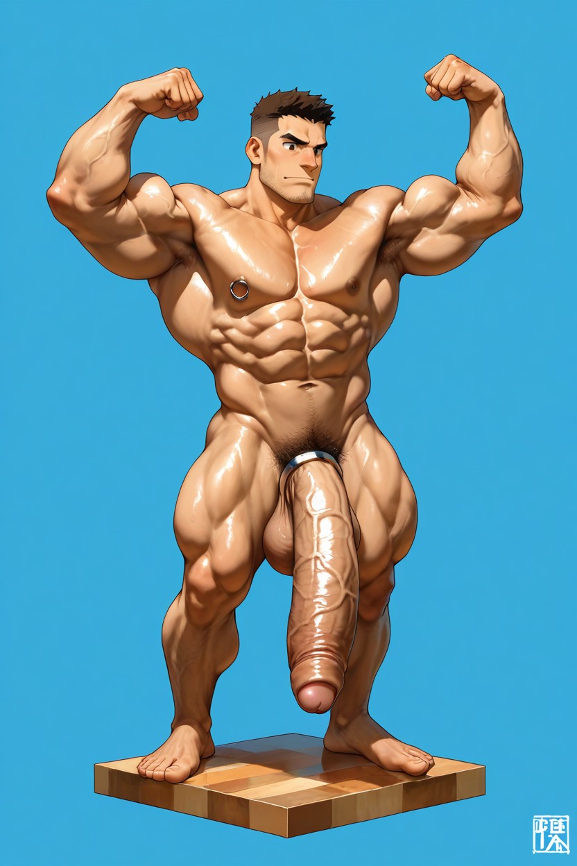 Side View, Solo, Isometric AI Gay Porn