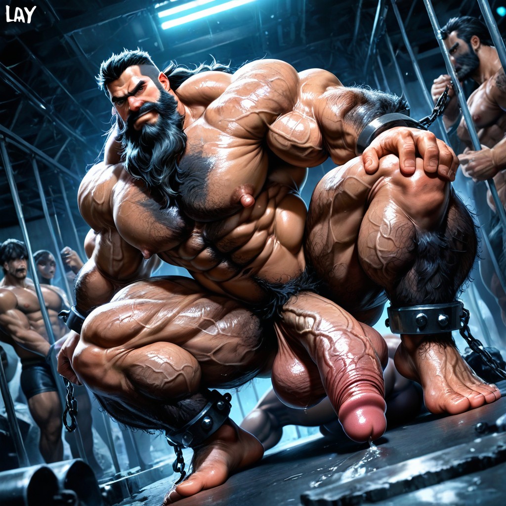 Textured, Lying, Extreme Hairy Chest AI Gay Porn