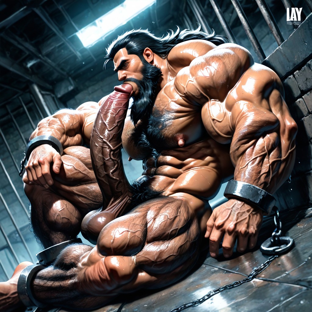 Huge Beard, Brute Warrior, Low Hanging Balls AI Gay Porn