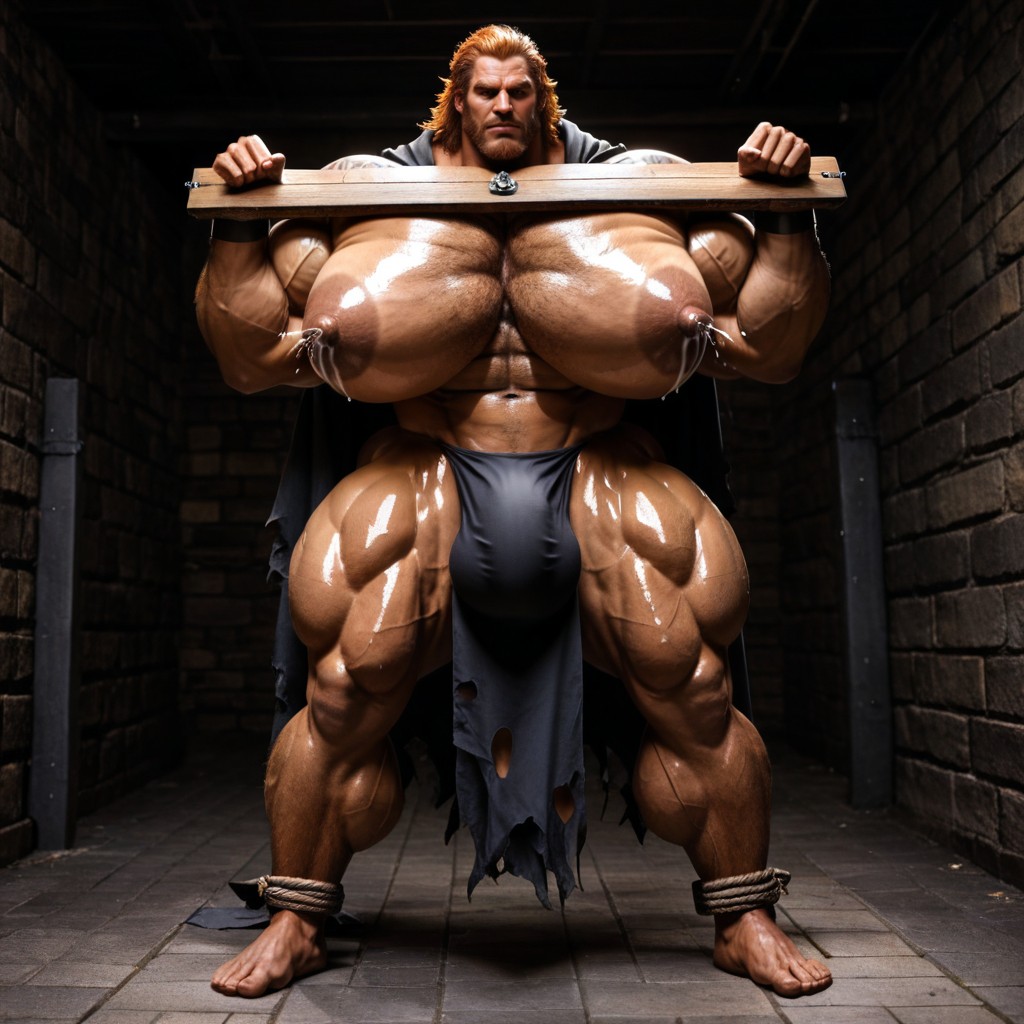 Muscular, Bottom Up, Arms Behind Back AI Gay Porn