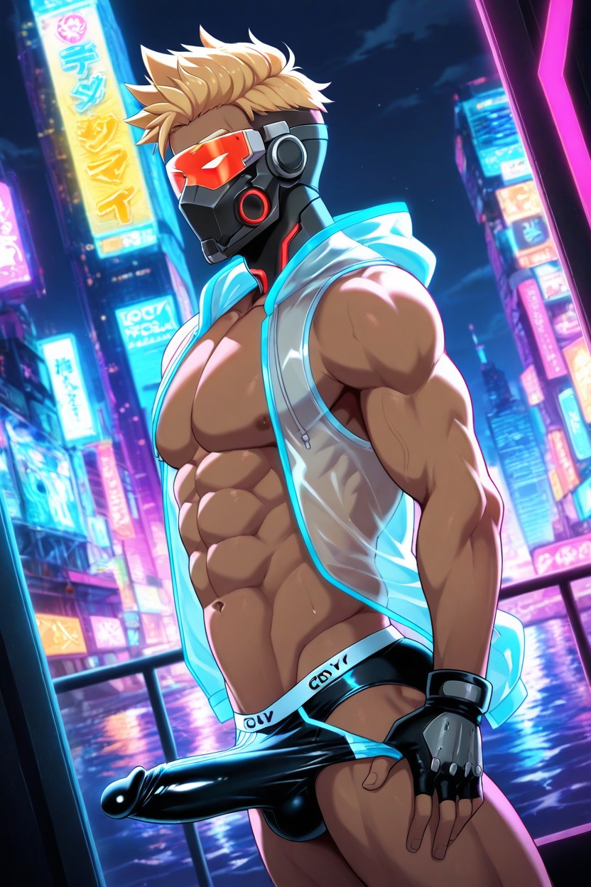 Side View, Abs, Only One Man AI Gay Porn