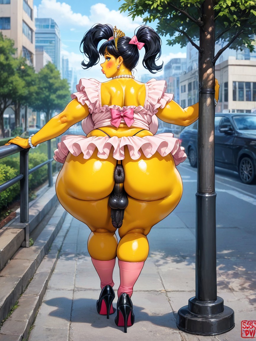 Bows On Twintails, Small, Highleg G-string AI Gay Porn