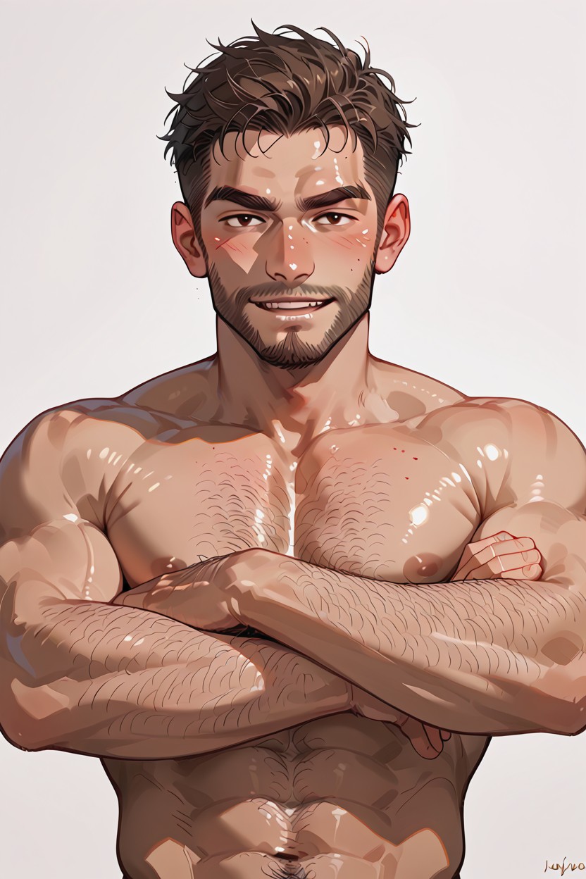 Muscular, 1 Person, Expressive Nose Straight Mouth Lips AI Gay Porn