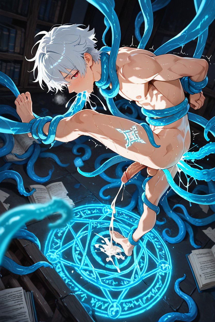 Side View, Open Books, Magical Symbols AI Gay Porn