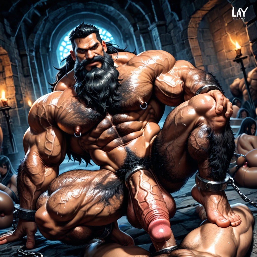 Low Hanging Balls, Detailed Image, Hyper Hairy Body AI Gay Porn