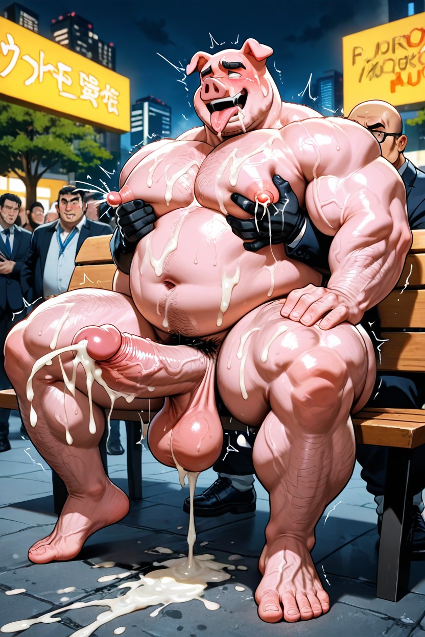 Gangbang The Piggy, Man Fuck Man, Large Nipples AI Gay Porn