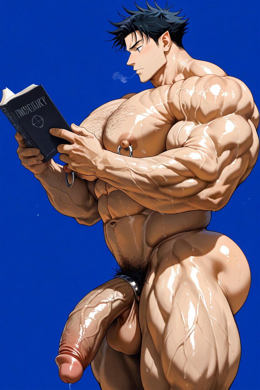 Testicles, Hyper Chest, Beitemian Art Style AI Gay Porn