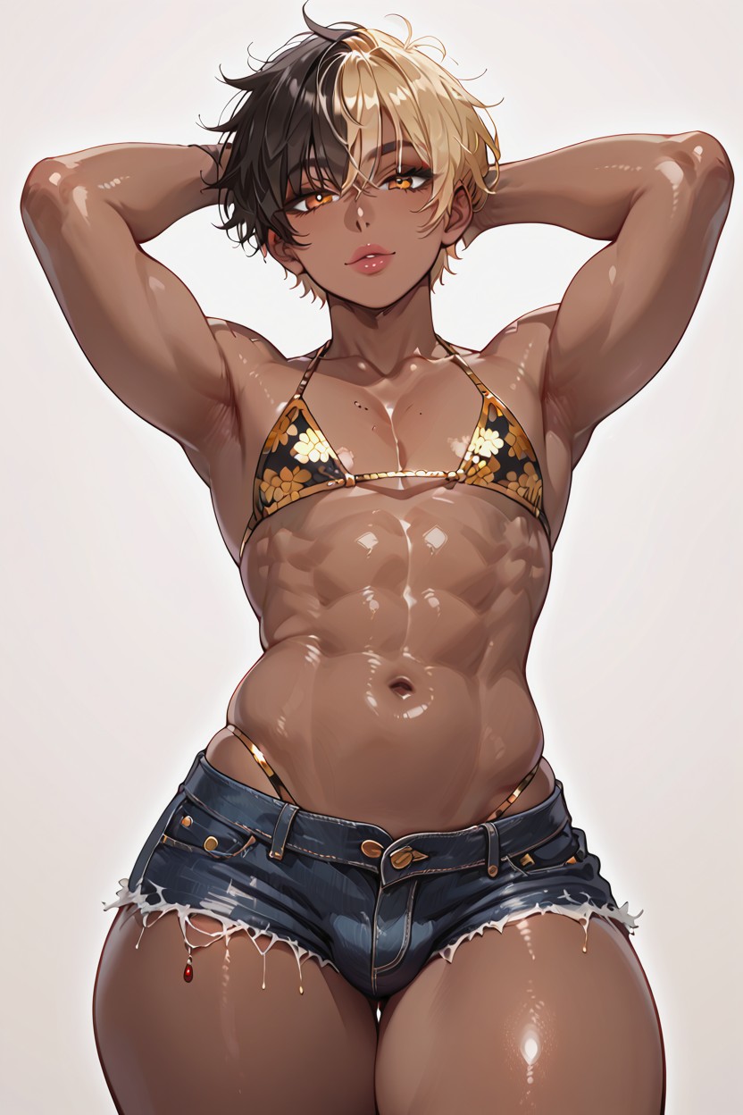 Thick Body, Japonés, Beautiful Face Porno gay IA