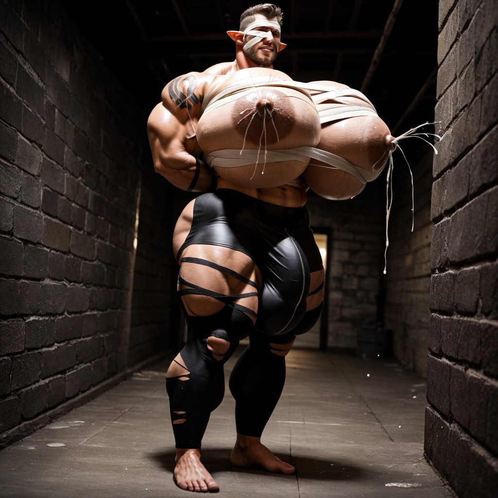 Arms Behind Back, Full Body, Wide Angle AI Gay Porn