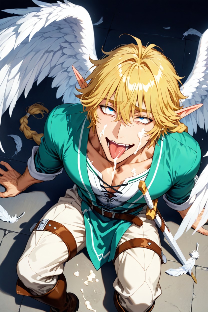 Soft Painterly Shading, 18+, One-handed Sword With Silver Crossguard And Pommel AI Gay Porn