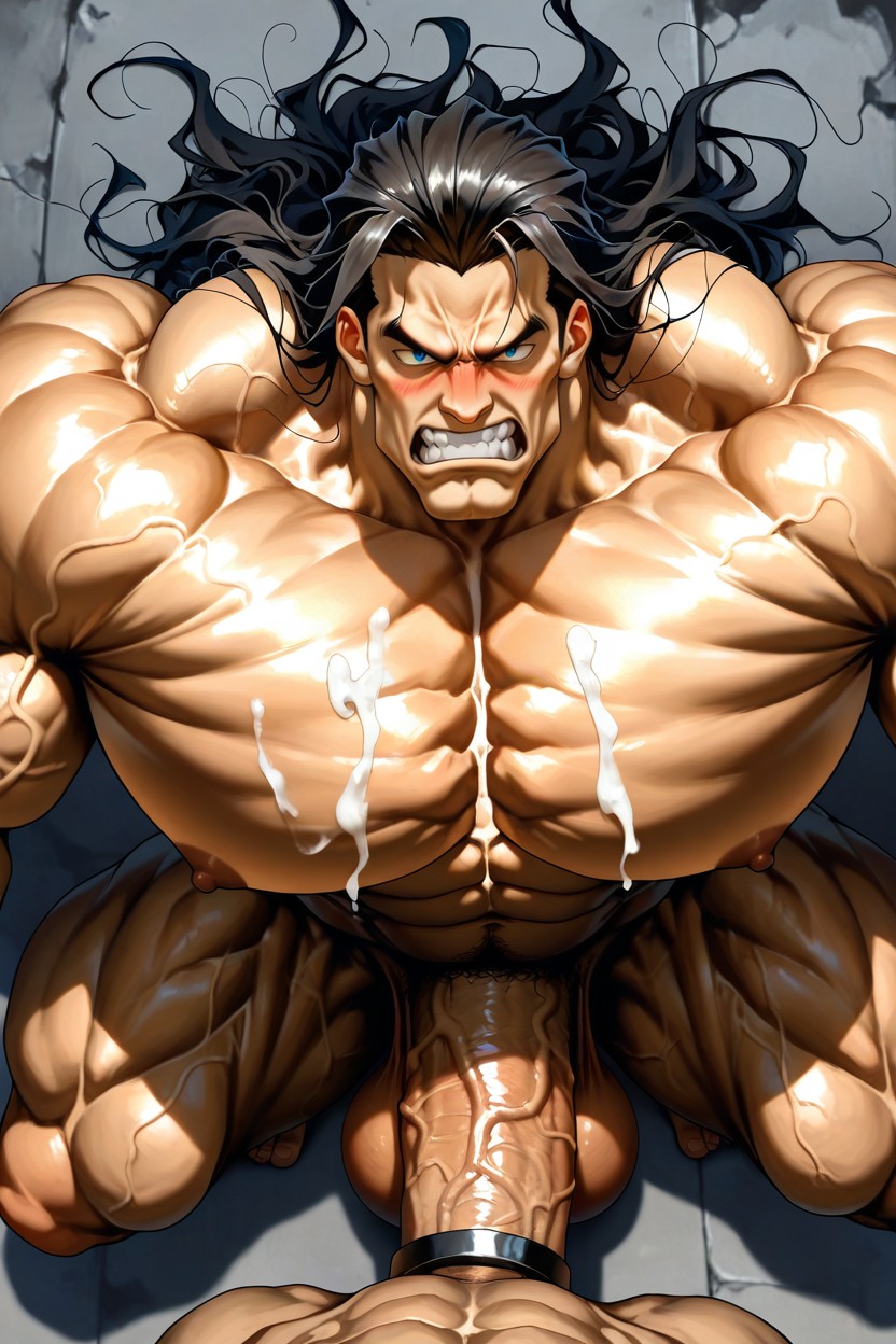 Comic Impossibly Huge Hyper Penis, Top Down, Person AI Gay Porn