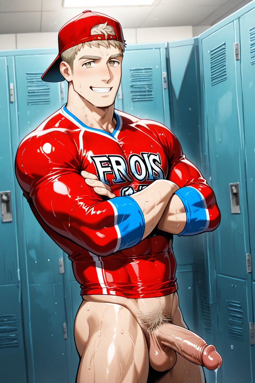 Locker Room, Medium, Cute AI Gay Porn