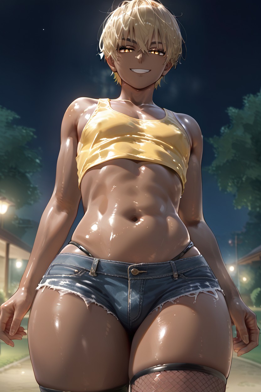 Dark Brown Skin, Perfect Skin, Male Chested AI Gay Porn