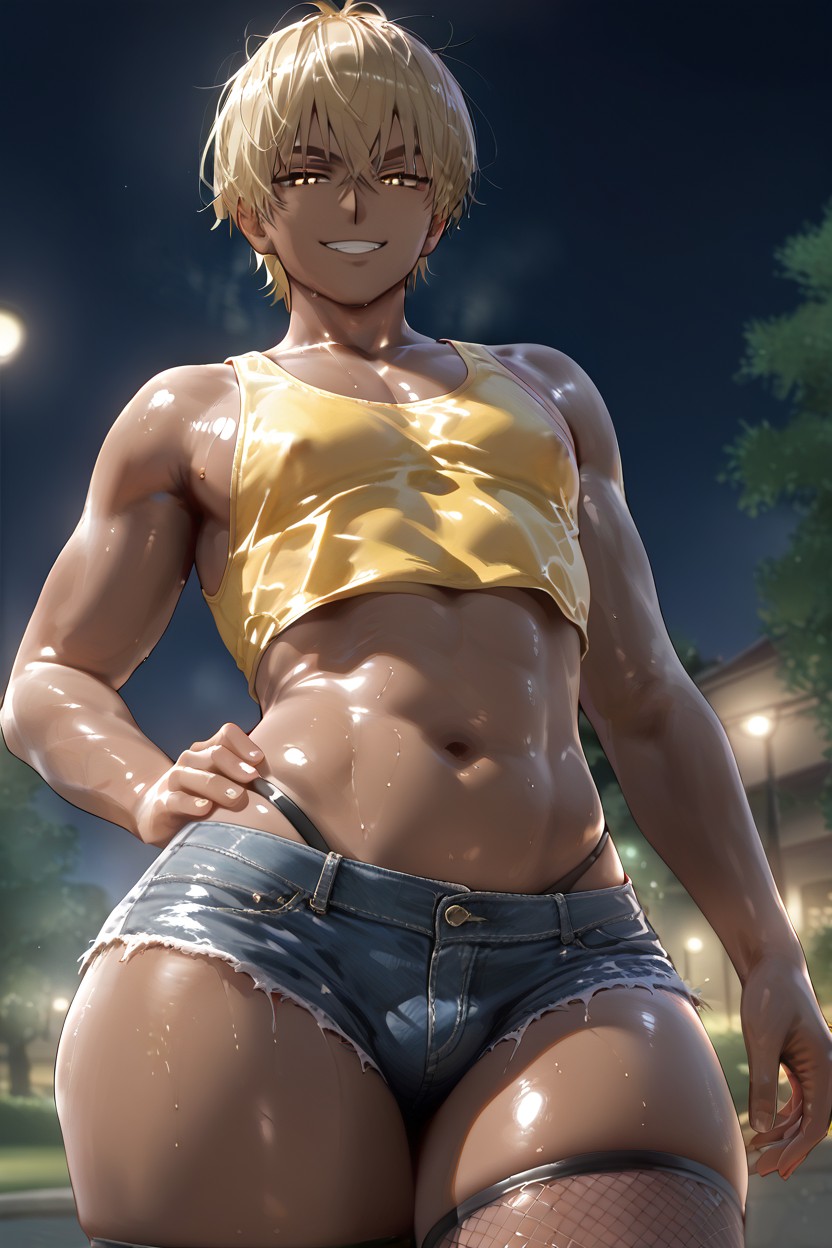 Hyper Thick Toned Thighs, Curvy Body, Perfect Anatomy AI Gay Porn