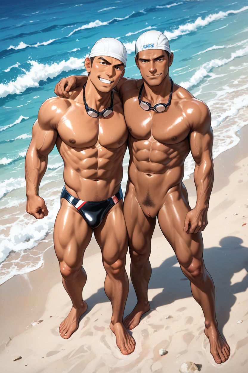 Muscular Body, Extremely Veiny, Nipples AI Gay Porn