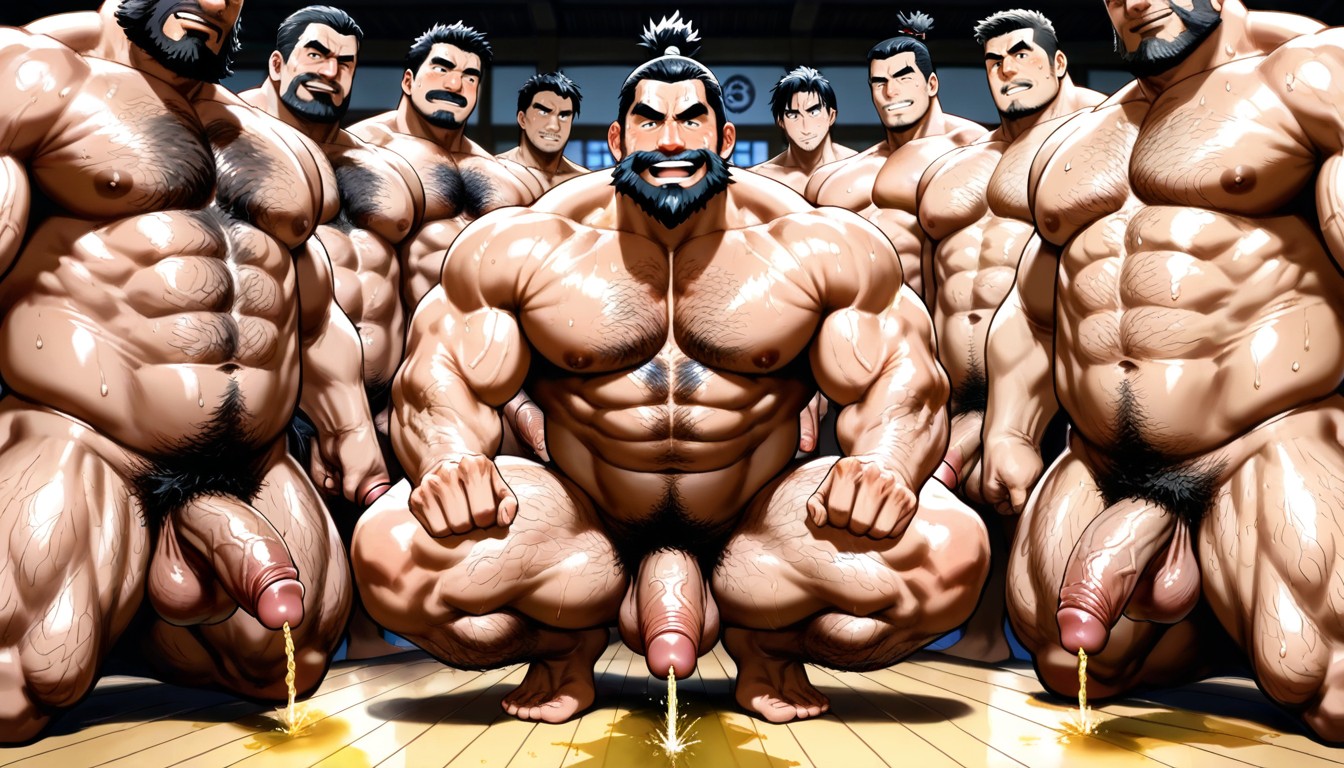 Wet Bodies, Wide Angle, Masculine AI Gay Porn