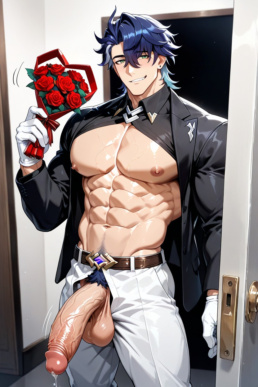 Muscular Body, Highly Detailed, Penis AI Gay Porn