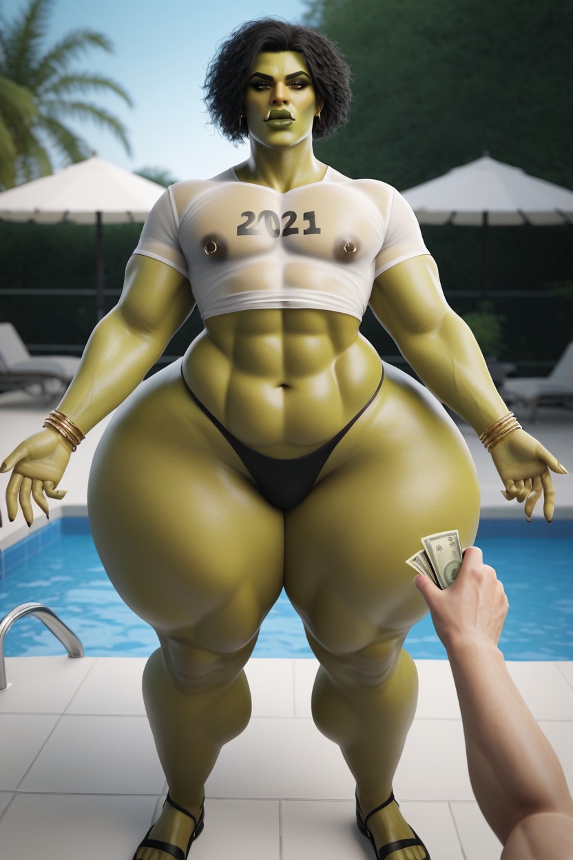 Pov White Human Offering Money To Orc, Wet T-shirt, Pov Extending Hand With Money To The Orc AI Gay Porn