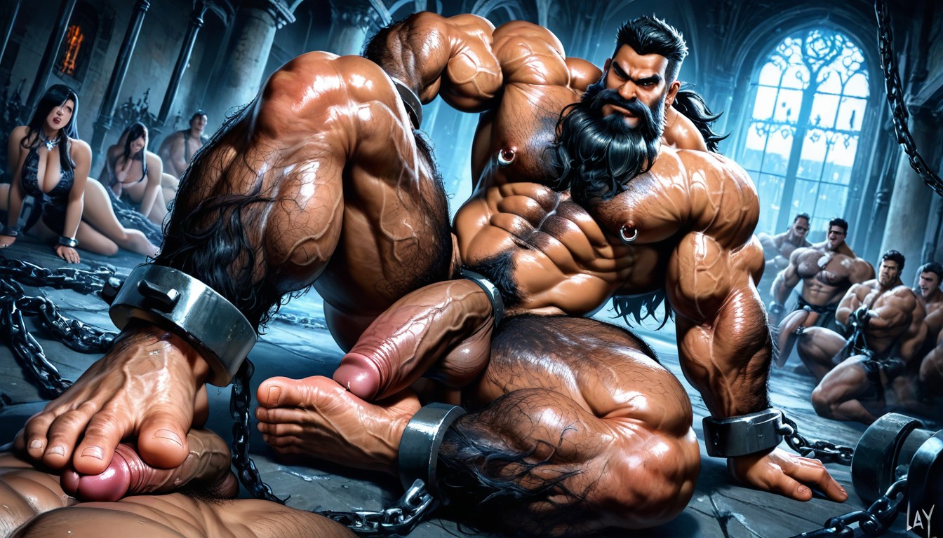 Extreme Hairy Chest, Hyper Balls, Exposed Asshole AI Gay Porn