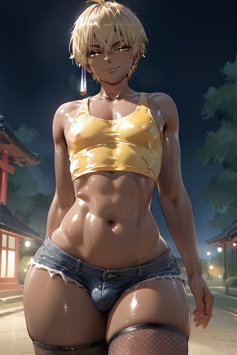 Large Round Ass, Night Time, 1 Person AI Gay Porn