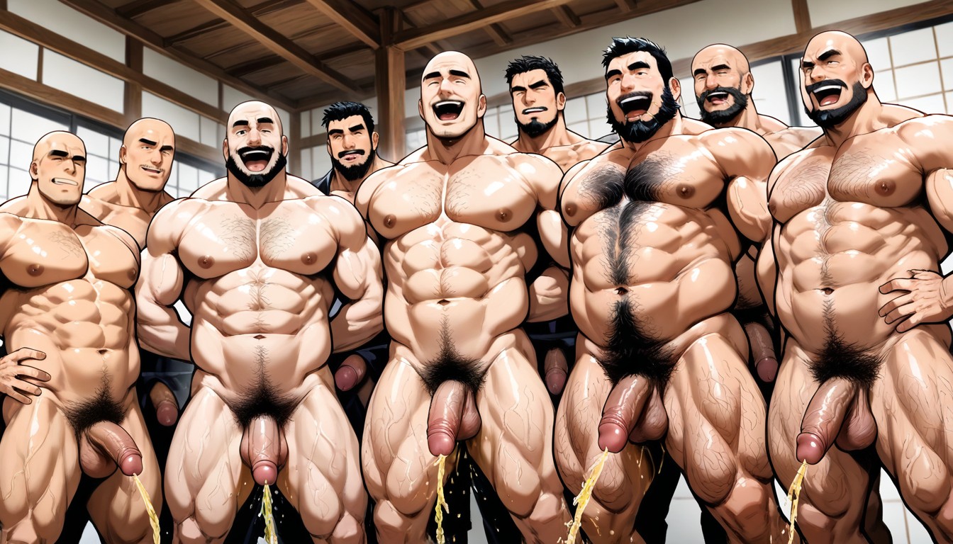 All Five Visible In Room, Muscle Bodies, Naked Men Porno IA gay