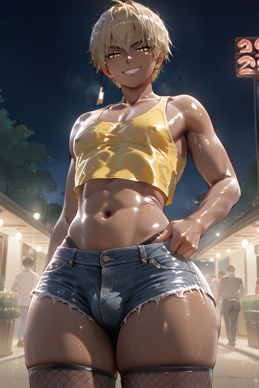 Eyeshadow, Femboy , Wide Hips AI Gay Porn