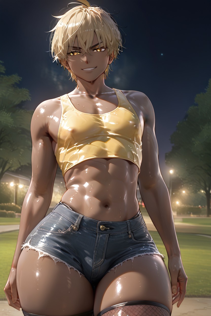 Bubble Butt, Dark Brown Skin, Ultra High Details AI Gay Porn