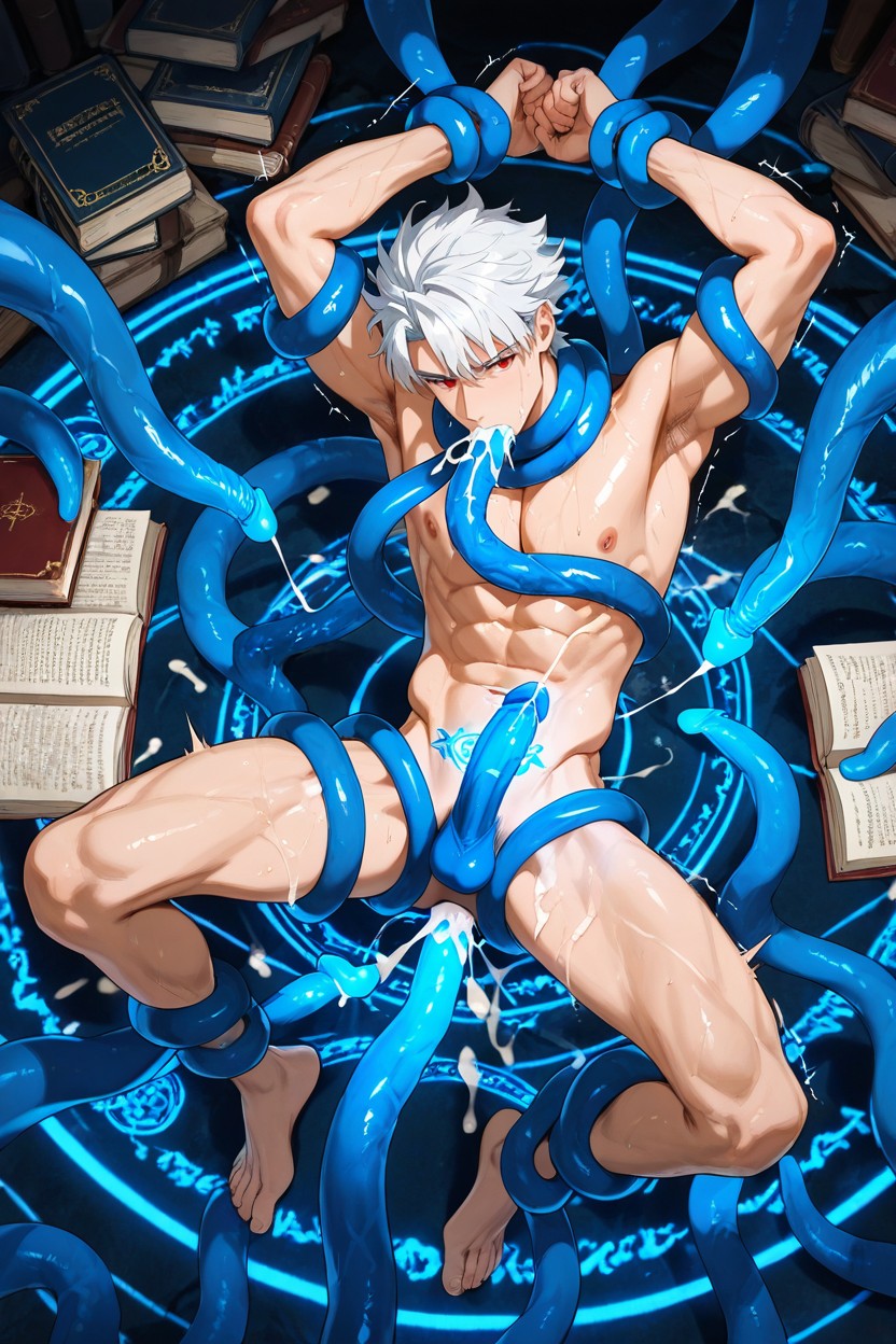 Magic Circle, Magical Symbols, Smooth Body AI Gay Porn