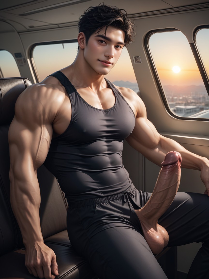 18+, Legs Spread Wide, Shaggy Hair AI Gay Porn