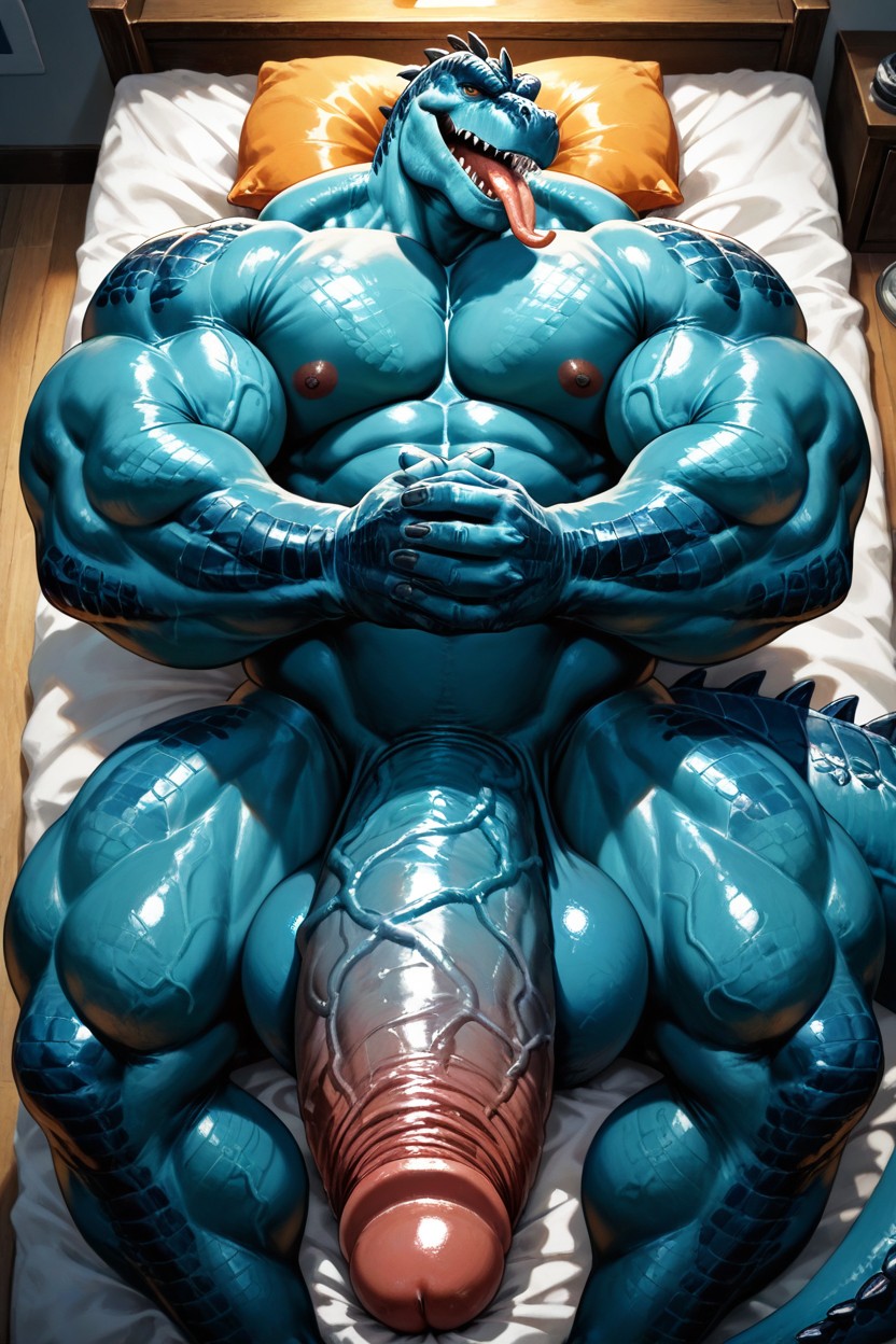 Colossal Penis, Sticking Tongue, Arched Back AI Gay Porn