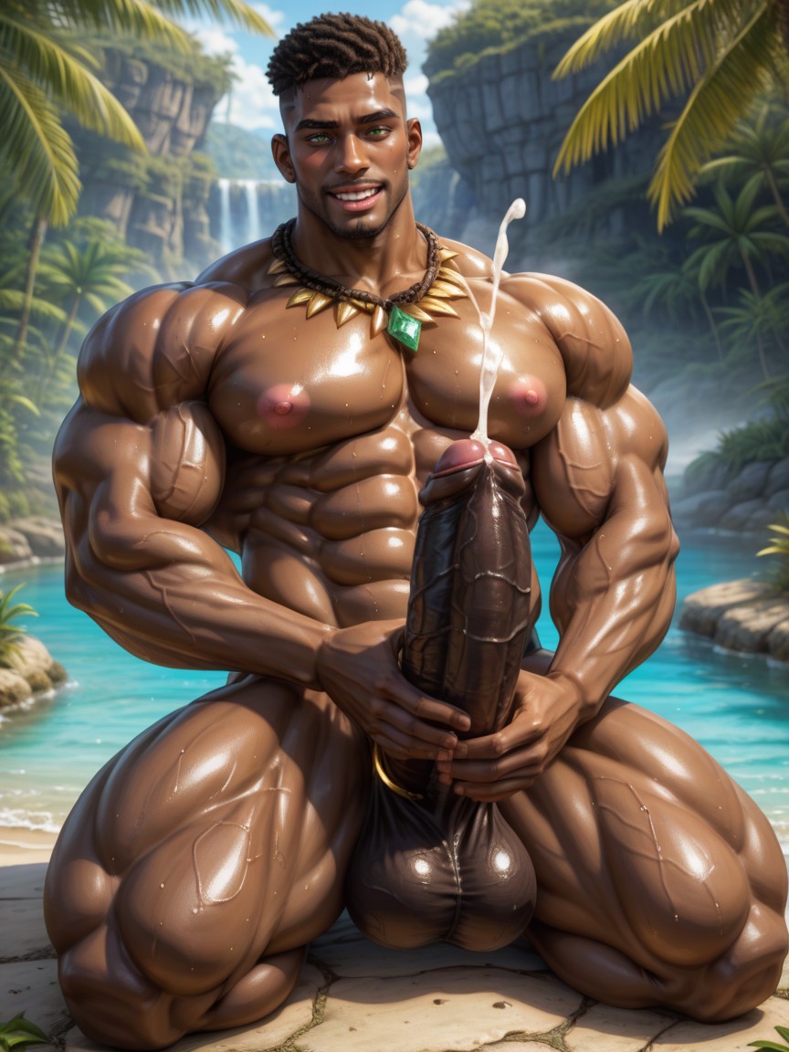 Huge Muscular Thighs, Muscular, Chin Dimple AI Gay Porn