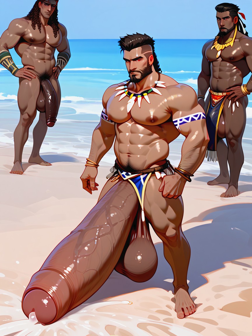 Handsome Bearded African Man Holds Penis, Gigantic Uncut Dick With Foreskin, Selfie Porno gay IA