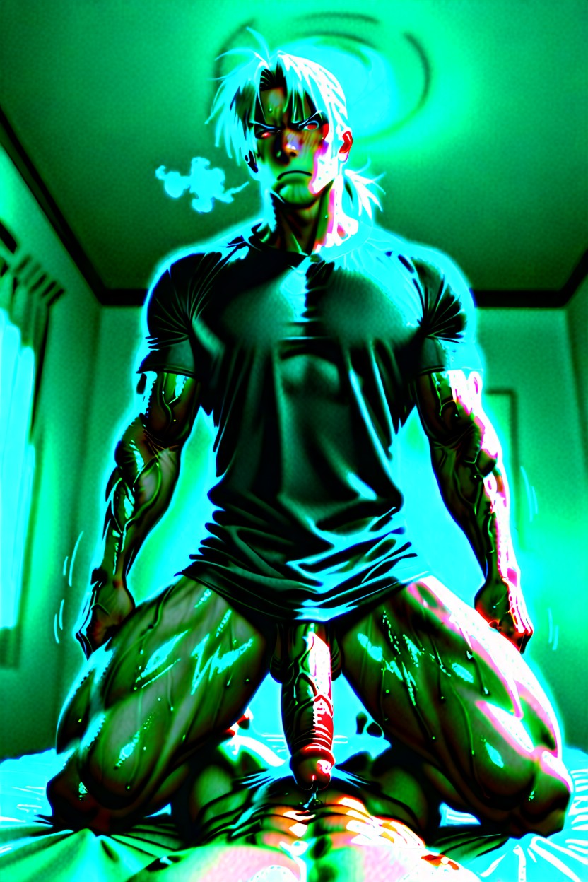 Ceiling, Femboy , Silver Hair AI Gay Porn