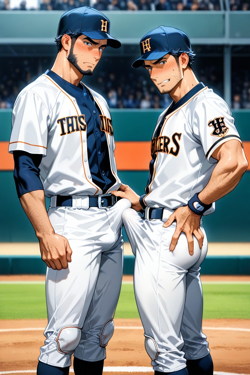 Bulge Rubbing Thighs, 2 People, 20+ AI Gay Porn