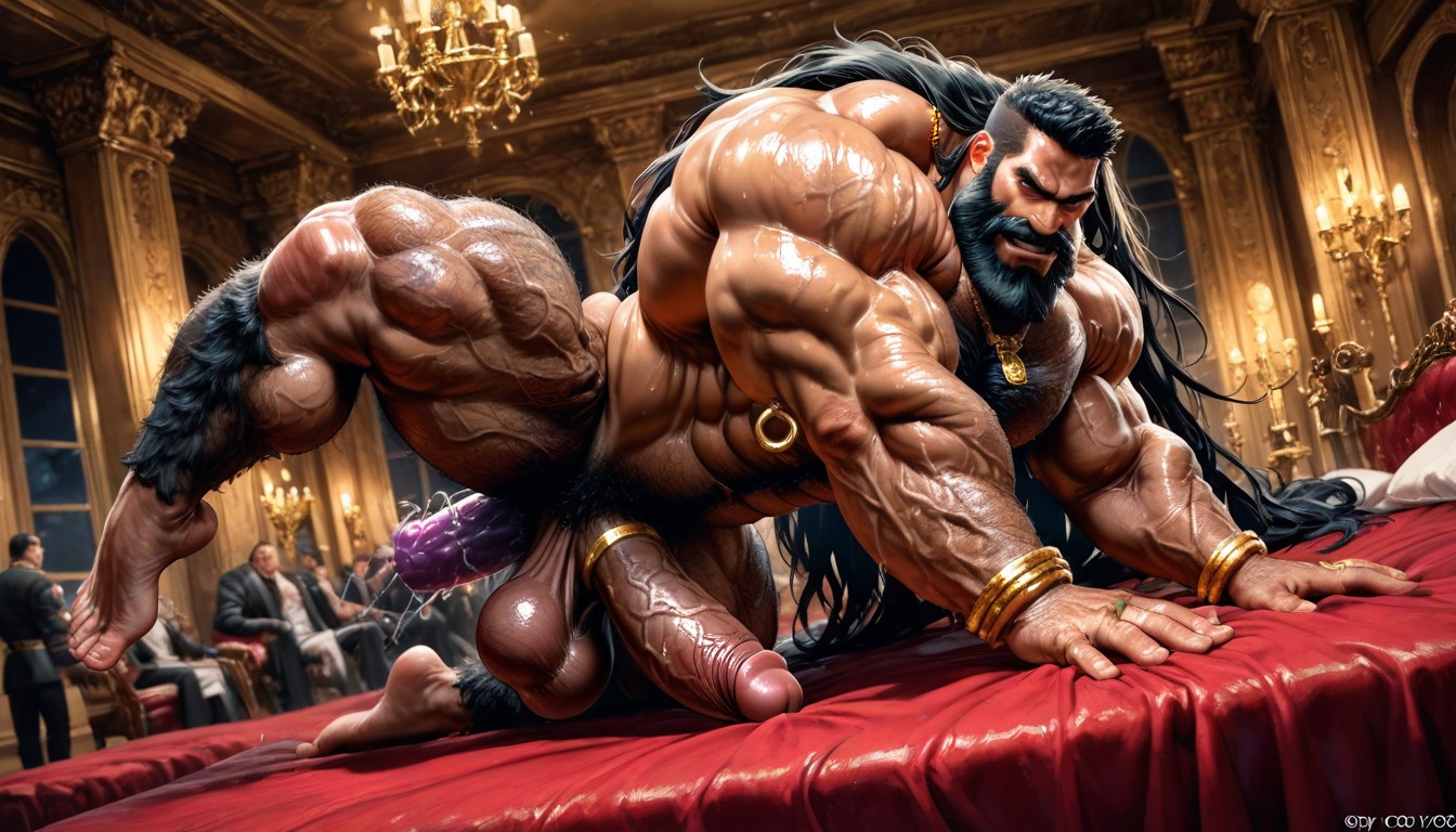 Hyper Hairy Body, Squatting, Veiny Muscles AI Gay Porn