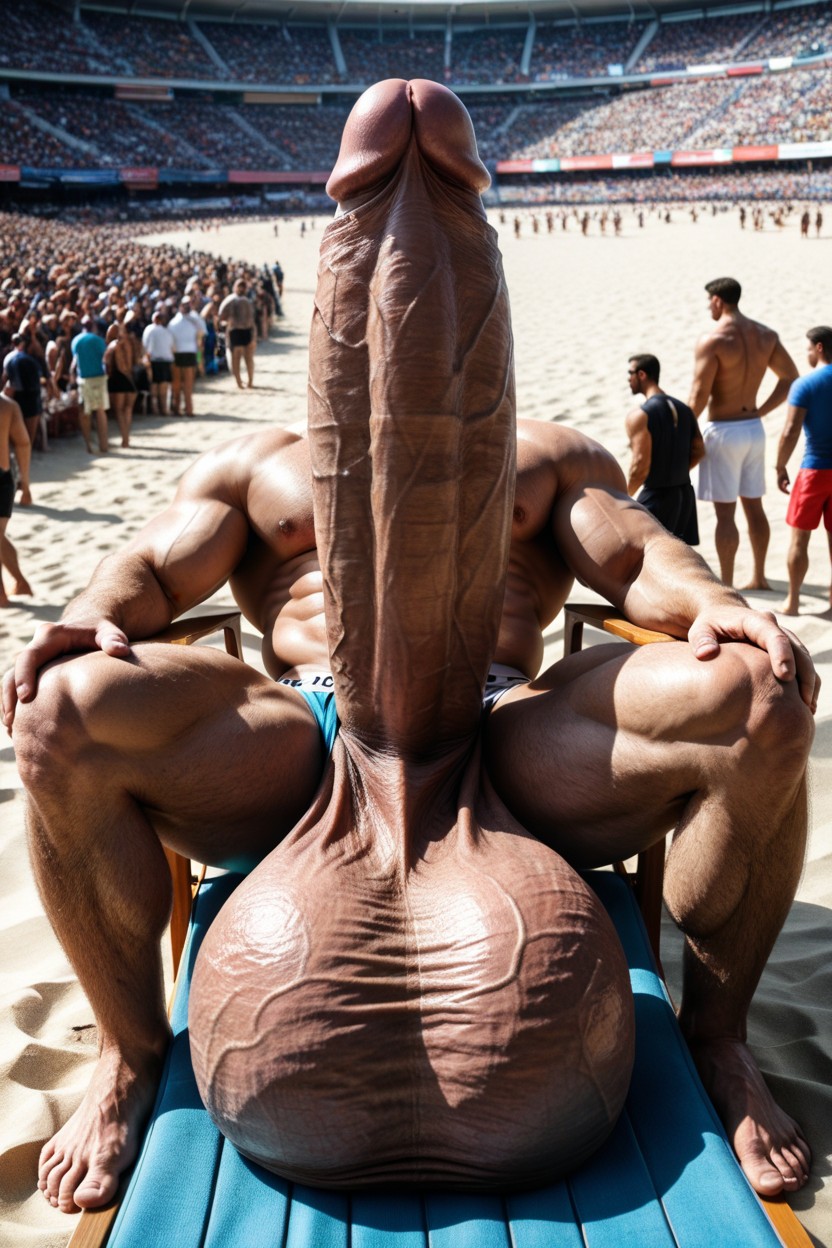 Hd, Detailed, Sitting On Beach Chair AI Gay Porn