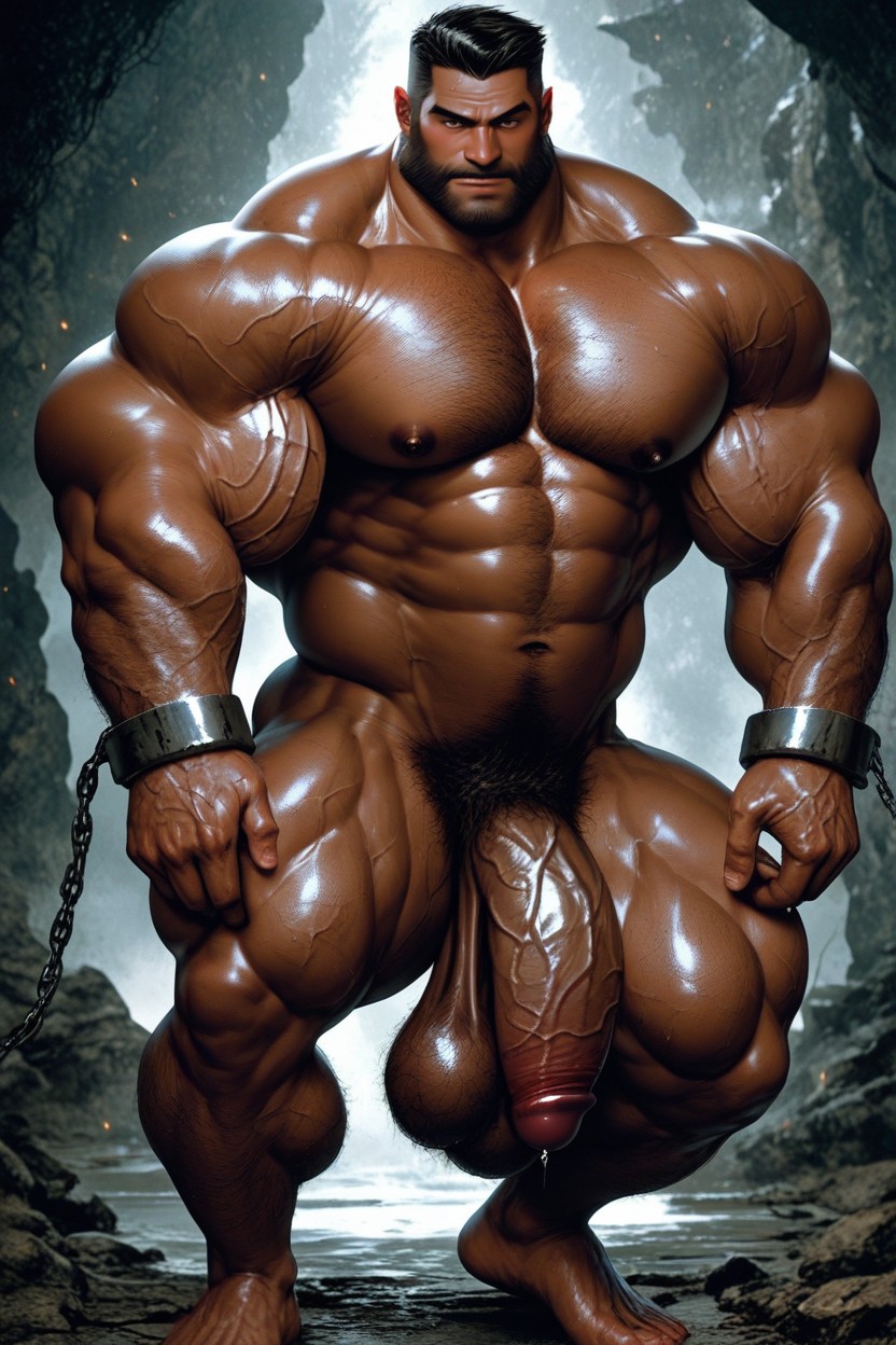 Hyper Hairy, Big Adam's Apple, Square Iaw AI Gay Porn