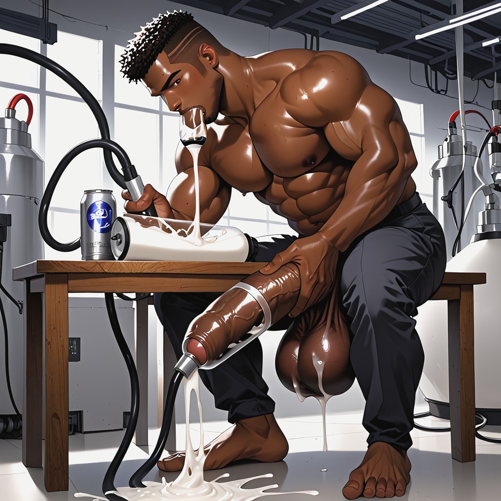 Milking Machine, Many Male Scientists Are Watching, Handjob AI Gay Porn